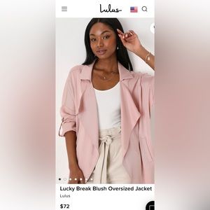 Lulus Lucky Break Blush Oversized Jacket